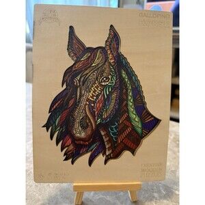 Woodbests Wooden  Puzzle Galloping Horse 11.4" x 9.5" Includes Stand